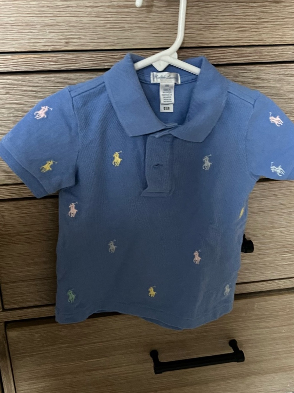 Ralph Lauren Blue Embroidered Polo Shirt - Kids - 18 months